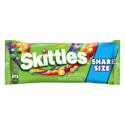 Skittles Sour King Size 3.3oz · Taste the sour side of the rainbow.