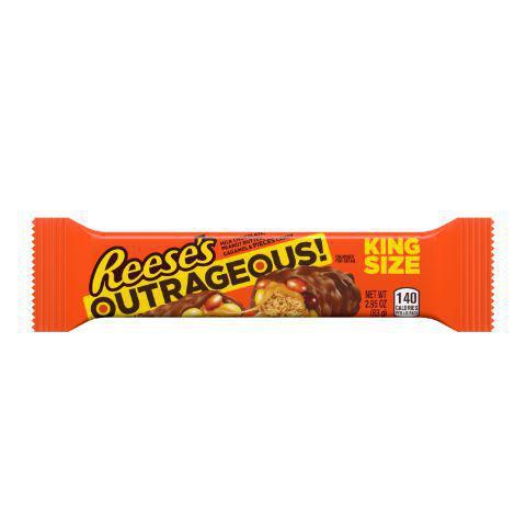 Reese's Outrageous King Size 2.95oz · Indulge in this ultimate bar with Reese’s pieces stuffed inside.