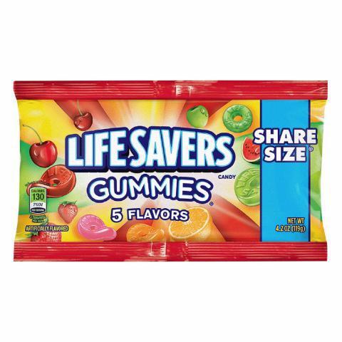 LifeSavers Gummies 5 Flavors King Size 4.2oz · The perfect assortment of fruity, gummy goodness: cherry, watermelon, green apple, and orange. A HOLE lot of fun!