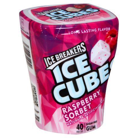 Ice Breakers Ice Cubes Raspberry Sorbet Sugar Free Gum 40 Count · Delicious raspberry sorbet flavor is crammed into each piece of Ice Breakers Ice Cubes gum. These cubes feature cooling crystals that will burst with flavor in your mouth and give you a refreshing confidence that lasts and lasts.
