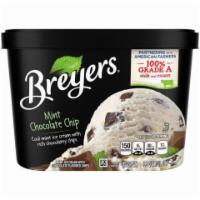 Breyers Mint Chocolate Chip 48oz · Cool, white mint ice cream with the real taste of mint and rich chocolatey chips.