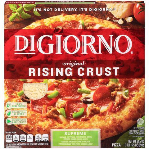 DiGiorno Supreme Pizza 31.5oz · Sausage, pepperoni, red peppers, green peppers, onions, black olives.