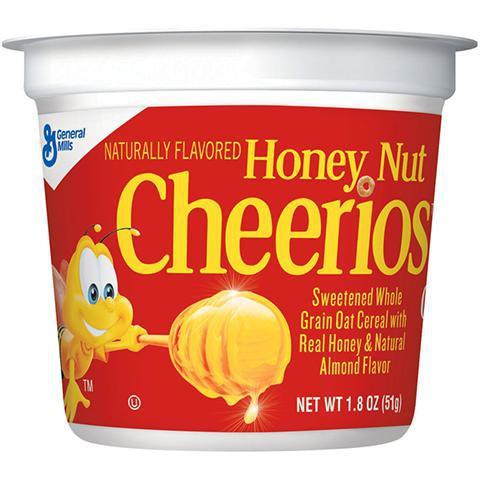 Honey Nut Cheerios Cereal Cup 1.8oz · Bee happy. Bee healthy. This family favorite has the irresistible taste of golden honey making it enjoyable for all.