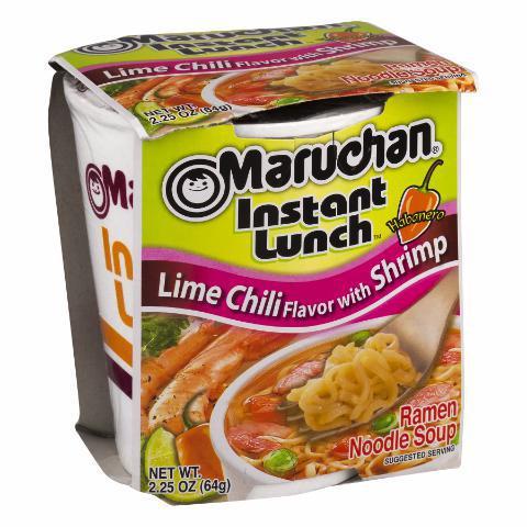 Maruchan Instant Lunch Lime & Chili Shrimp 2.25oz · Feelin' a little chili? Spice it up! This quick lunch is full of flavor - spicy chili, sweet and tangy lime, and savory shrimp. Perfection!