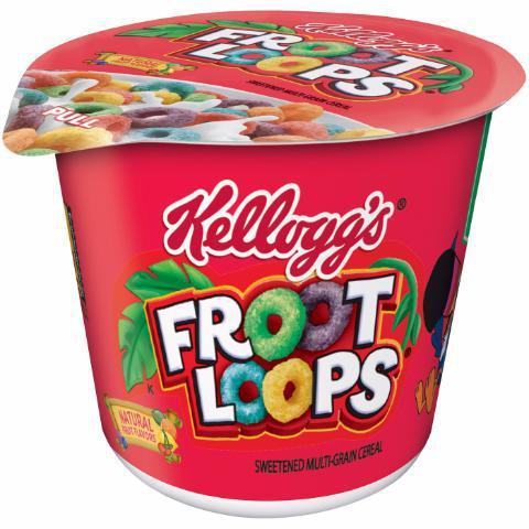 Kellogg's Froot Loops Cereal Cup 1.5oz · Color your mornings bright with the fun frooty flavors of this iconic American classic, full of fiber and made with whole grains.
