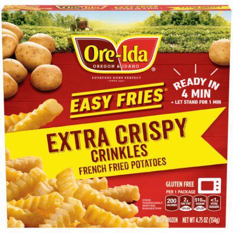 OreIda Easy Fries 4.75oz · For people who can't get enough crisp. These super tasty Extra Crispy Crinkles are the perfect companion to win at mealtime.