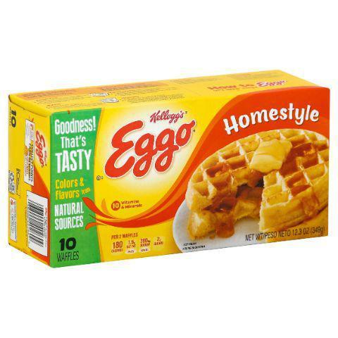 Kellogg's Eggo Homestyle Waffles 10 Pack · Delicious frozen waffles with an inviting homestyle flavor and the classic Eggo shape for a tasty part of breakfast or anytime