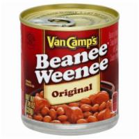 Van Camps Beanee Weenee 7.75oz · Beanee Weenee. Our signature beans and sauce with sliced hot dogs added