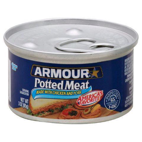 Armour Potted Meat 3oz · Our potted meat is delicious on crackers or for use in recipes, and it also creates a hearty sandwich