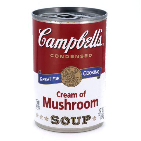Campbell's Cream of Mushroom 10.75oz · Our Condensed Cream of Mushroom Soup, made with fresh mushrooms and cream with garlic, is versatile and easy to use— perfect for everyday meals