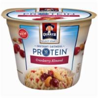 Quaker Instant Oatmeal Cup Almond Cranberry 2.18oz · This delicious fruit and nut combo won't cost you an almond a leg. Perfect for a quick, tast...