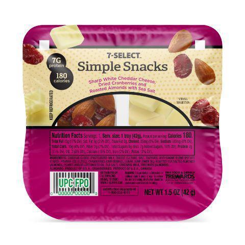 7-Select Simple Snack Sharp Whole Almond Cranberry · 
