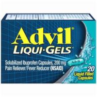 Advil Liquid Gels 20 Count · Advil Liquid-Gels were designed for fast absorption, fast relief and hours of long-lasting p...