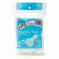 Cotton Variety Pack 50 Count · Travel pack that includes 30 cotton swabs, 10 cotton rounds and 10 triple size cotton balls.