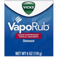Vicks Vaporub Chest Rub 1.75oz · Use on chest and throat to temporarily relieve cough due to common cold. Or use on muscles a...