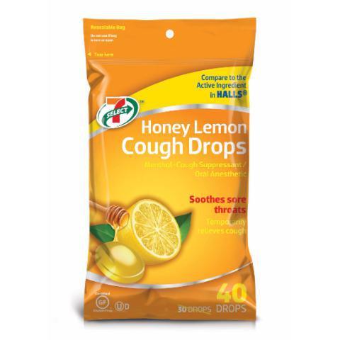 7-Select Honey Lemon Cough Drops 40 Count · Honey-Lemon flavored sore throat lozenges relieves coughs and provides fast temporary relief from coughs.
