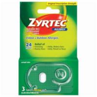 Zyrtec Allergy Tablets 3 Count · Allergies draining your paycheck? Then you need Zyrtec. It provides powerful 24-hour relief ...