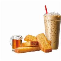 #17 French Toast Sticks Combo · Served with a drink. Three's a crowd, and four is a delicious bundle of breakfast delight. A...