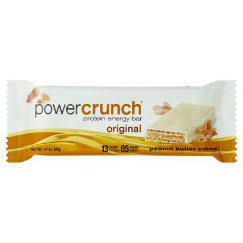 Power Crunch Peanut Butter Creme 1.4oz · Power Crunch Peanut Butter Crème protein wafer bar is packed with 13g super protein featuring High-DH whey hydrolysates, only 6g sugar & NO sugar