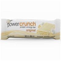 Power Crunch French Vanilla Bar 1.4oz · Waffle crème cookie filled with high-dh whey protein.