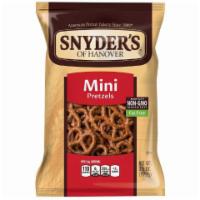 Snyder's Mini Pretzels 3.5oz · Pre-packaged ice cubes