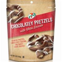 7-Select Chocolate Drizzled Pretzel 5oz · The crunchiest pretzels. The creamiest milk chocolate