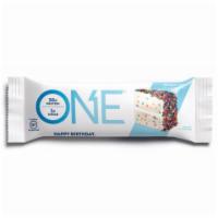 Oh Yeah! ONE Protein Bar Birthday Cake 2.1oz · Birthday cake flavored bar filled with 20g of protein and only 1g sugar.