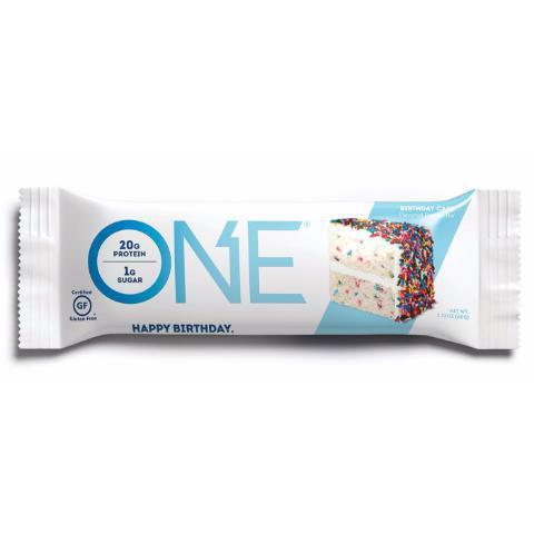 Oh Yeah! ONE Protein Bar Birthday Cake 2.1oz · Birthday cake flavored bar filled with 20g of protein and only 1g sugar.