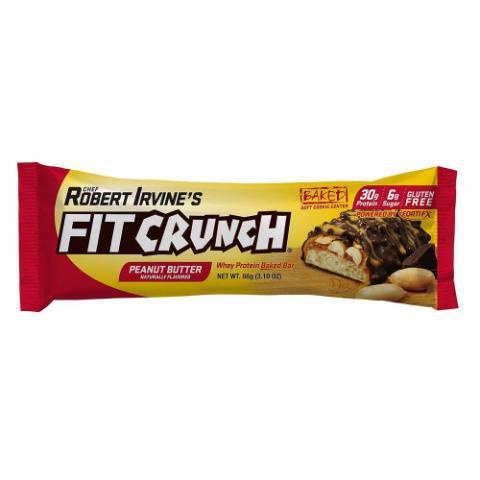 FIT Crunch Whey Protein Baked Bar Peanut Butter 2.4oz · Each bar has 6 layers that offer a soft and crunchy bite from its soft baked core, peanut butter, and protein crisp. Proved 16g of prtotein and 3g of sugar.