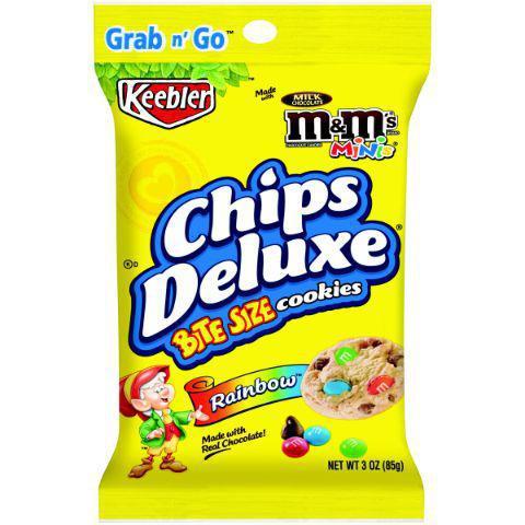 Keebler® Chips Deluxe® Rainbow With M&M'S® 3oz · These delightful treats are fresh from the Hollow Tree and feature extra-thick cookies with real chocolate chips and M&M’S Chocolate Candies for a yummy, chocolatey burst in every bite