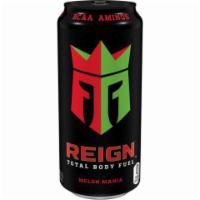 Reign Melon Mania 16oz · Watermelon with a sense of wild; blended with BCAAs, Natural Caffeine, CoQ10, and electrolyt...
