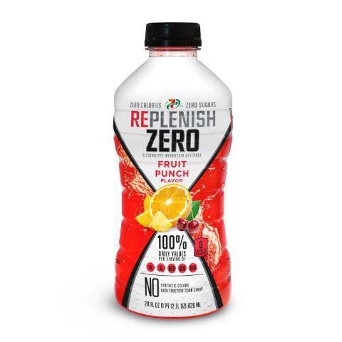 7-Select Replenish Zero Fruit Punch 28z · 7-Select Replenish has 15 grams of sugar and 60 calories per serving or 150 calories per 28-ounce bottle.