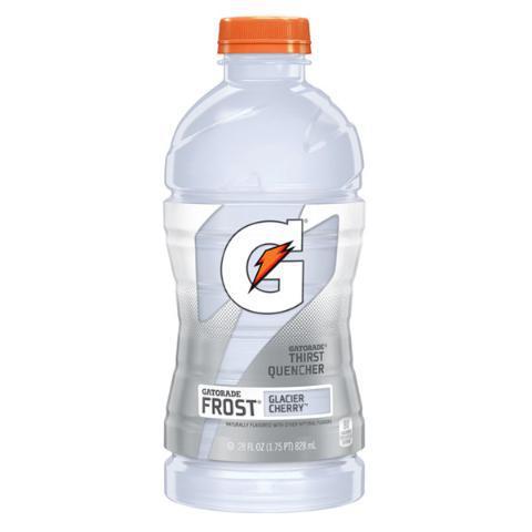 Gatorade Glacier Cherry 28oz · Have an active lifestyle? This thirst-quenching sports drink is sure to help your body hydrate on and off the field and with a refreshing cherry flavor.