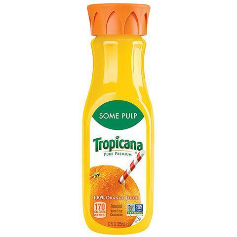 Tropicana Orange Juice, Some Pulp 12oz · The perfect combination of taste and nutrition, with some juicy bits of pulp from delicious oranges.