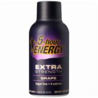 5-Hour Energy Extra Strength Grape 1.93oz · Extra strength grape-flavored energy shot that contains a blend of vitamins, nutrients and c...