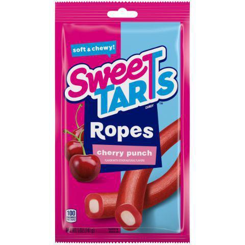 SWEETARTS Soft & Chewy Ropes Cherry Punch Candy 5oz Bag · Soft & Chewy with a tangy cherry flavored filling, SweeTARTS Ropes Cherry Punch explode with sweet and tart taste.