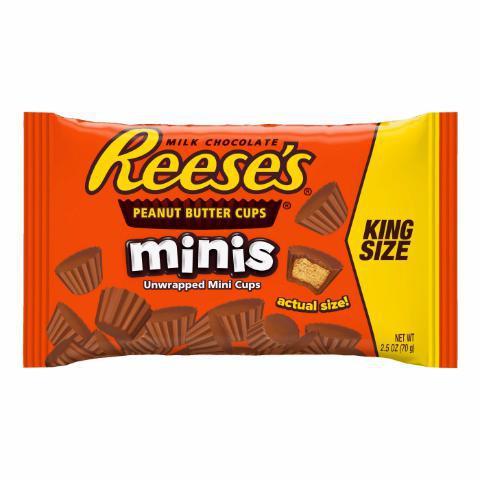 Reese's Minis King Size 2.5oz · Bursting with the same irresistible peanut butter flavor