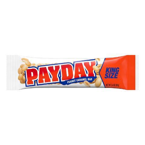 PayDay King Size 3.4oz · A sweet caramel center wrapped in salty peanuts.