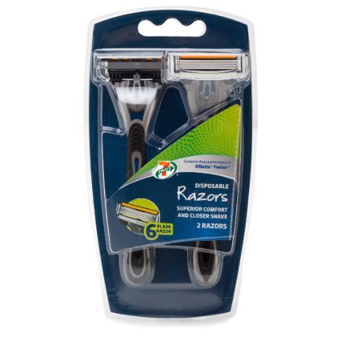 7-Select Men's 6 Blade Razors 2 Pack · Beard looking crustier than a caveman? Then you need 7-Select Men's 6 Blade Razors for a close clean shave!