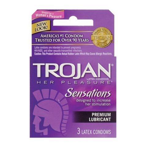 Trojan Her Pleasure Condom 3 Pack · Trojan Her Pleasure has a unique design - ribbed and contoured for extra enjoyment; stimulation. Silky-smooth lubricant for comfort and sensitivity.