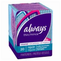 Always Panty liner Unscented 20 Count · Always keep these on hand for Aunt Flo when you're on the go.