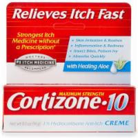 Cortizone 10 Crème .5oz · The non-greasy Crème is designed to go on smoothly and penetrate quickly to relieve itch fas...