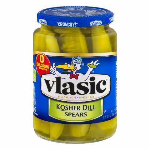 Vlasic Kosher Dill Spears 24oz · Dill-ight yourself in a sour, crunchy, classic Vlasic dill. Too many pickle puns? Dill with it, cuz these pickles are a big dill!