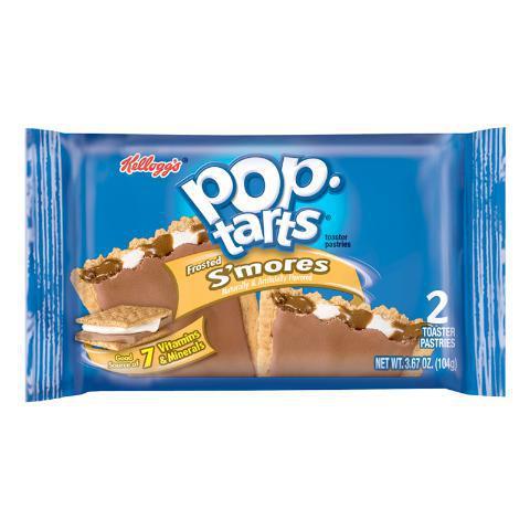 Kellogg's PopTart Smores 3.67oz · This crumbly, frosted, dessert-for-breakfast pastry features a sweet gooey filling. It's an American classic you'll be wanting s'more of. 3.67oz.
