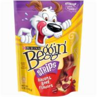 Beggin Strips Bacon 6oz · Made with real meat and low in fat, these snacks look, taste, and smell like real bacon.
