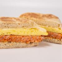 Chourico, Egg and Cheese Sandwich · Chourico (Portuguese sausage), egg and cheese served on your choice of bread.