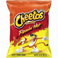 Cheetos Crunchy Flamin Hot 3.25 oz · Cheesy, spicy crunch made with real cheese for maxium flavor.