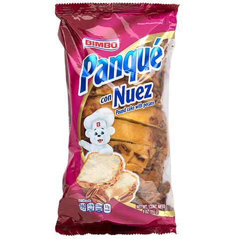 Panque Con Nuez Pecan 8.99oz · Sweet pound cake filled with pecans.