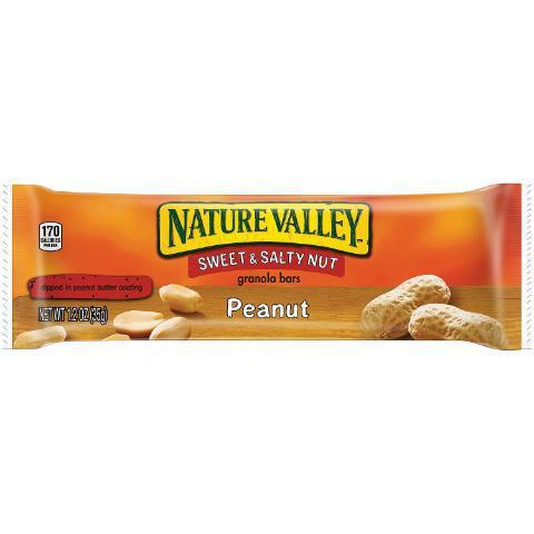 Nature Valley Sweet & Salty Peanut Granola 1.2oz · This tasty bar is packed with savory peanuts and sweet granola, and coated in a rich, creamy peanut butter.