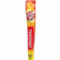 Slim Jim Giant Slim .97oz · Slim Jim meat sticks use a mix spicy beef, pork, and chicken for this savory snack.